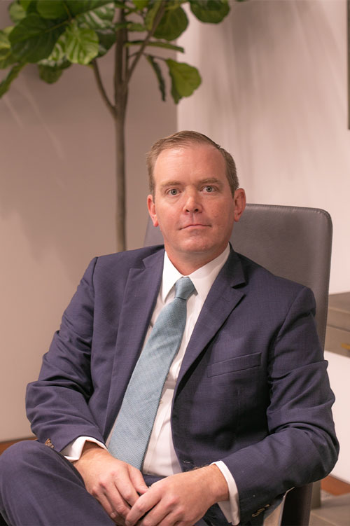 Litigation and Bankruptcy Attorney Michael Moody in the office